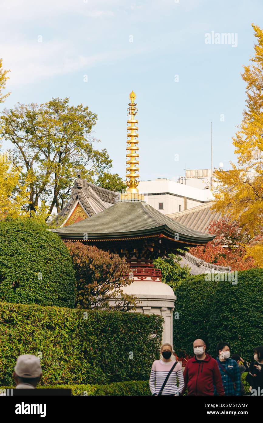 Disegni architettonici del Tempio di Sensoji, Asakusa Foto Stock