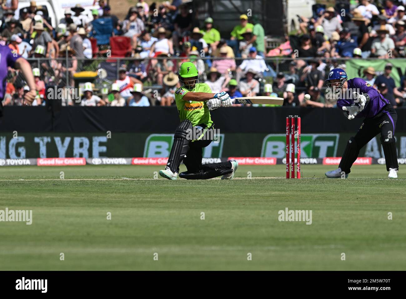 ALBURY, NSW, AUSTRALIA. 31 dicembre 2022. Big Bash League, Sydney Thunder contro Hurricanes Hobart al Lavington Sports Ground. Ringraziamo Karl Phillipson/Alamy Live News Foto Stock