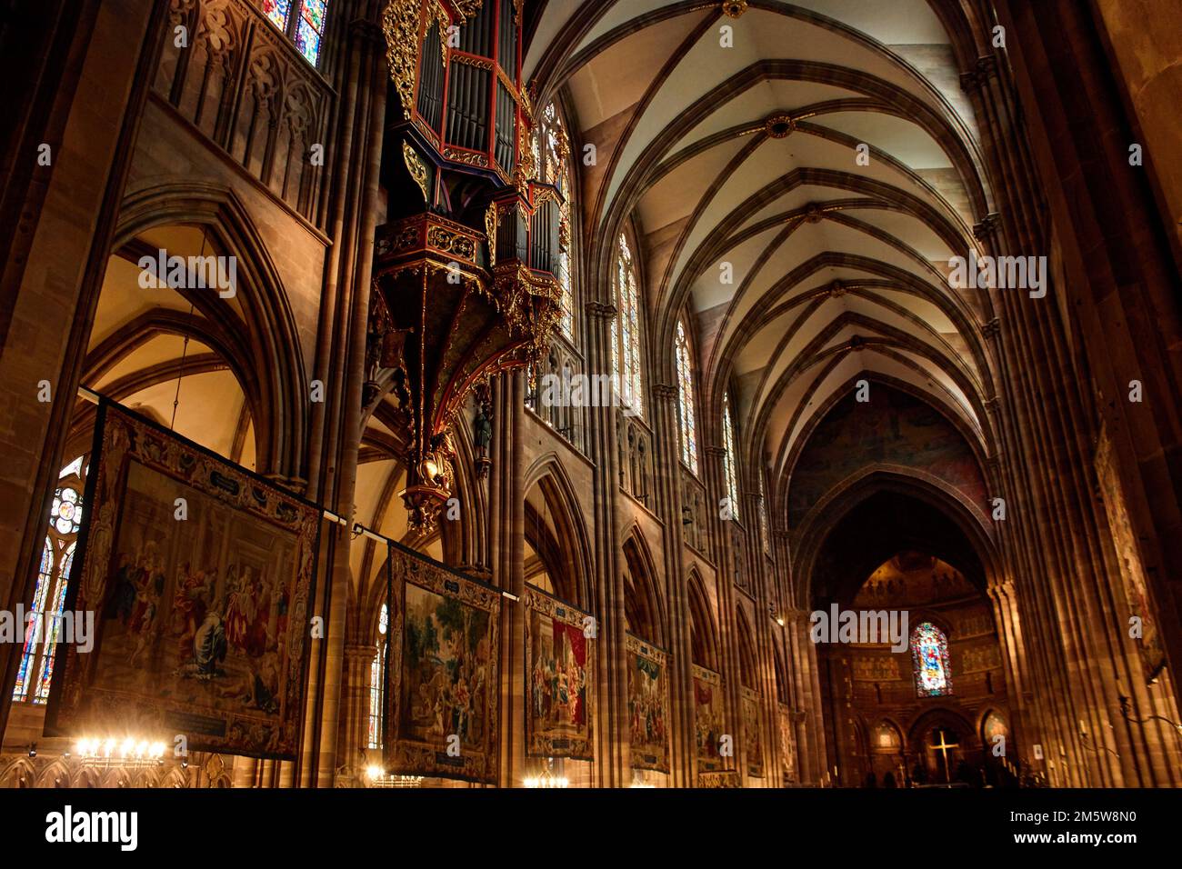 Cathédrale de Notre-Dame de Strasbourg, Strasburgo, Alsazia, Francia Foto Stock