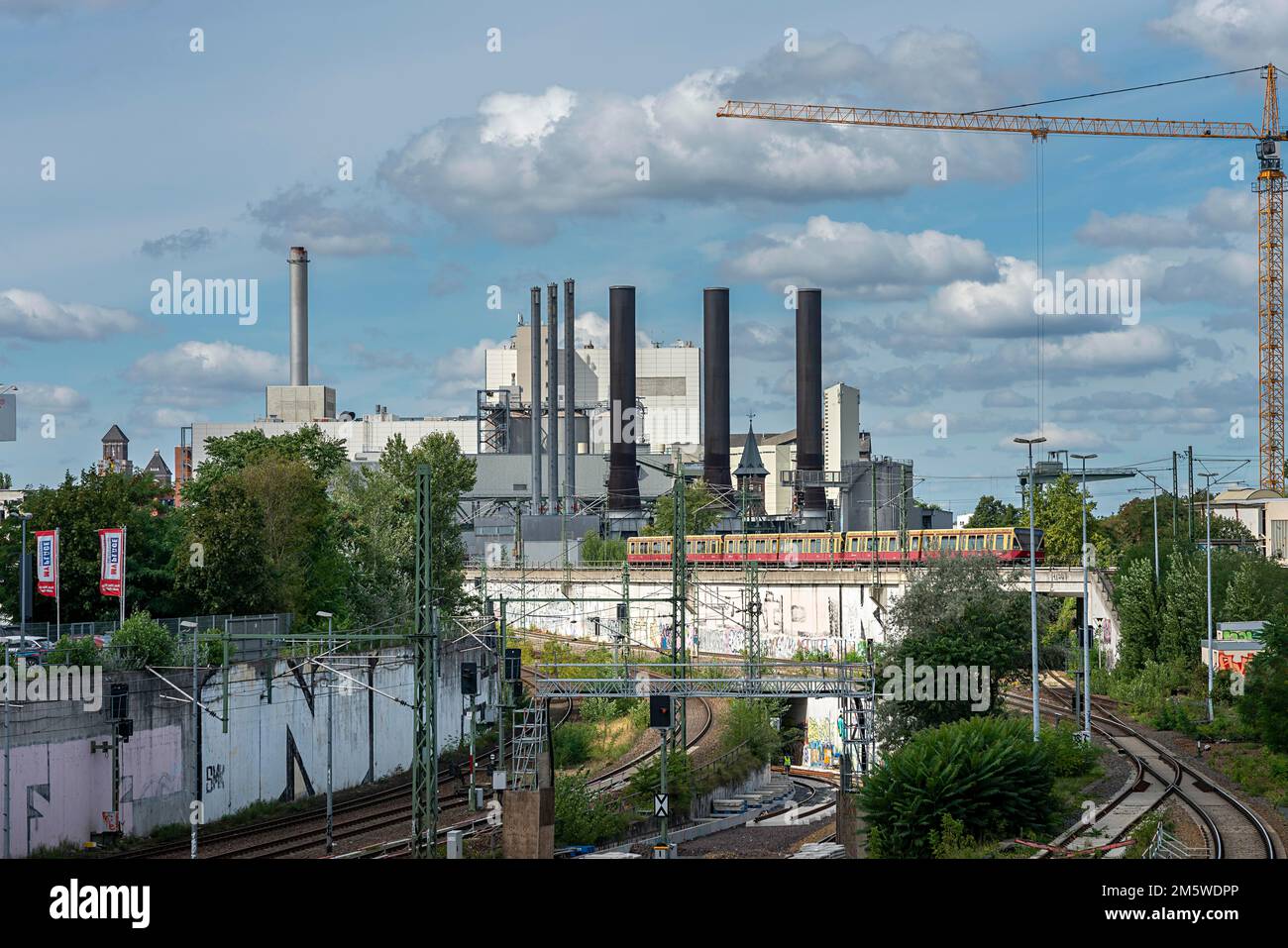 Impianti e infrastrutture di produzione combinata di calore ed energia, Berlino-Moabit, Berlino, Germania Foto Stock