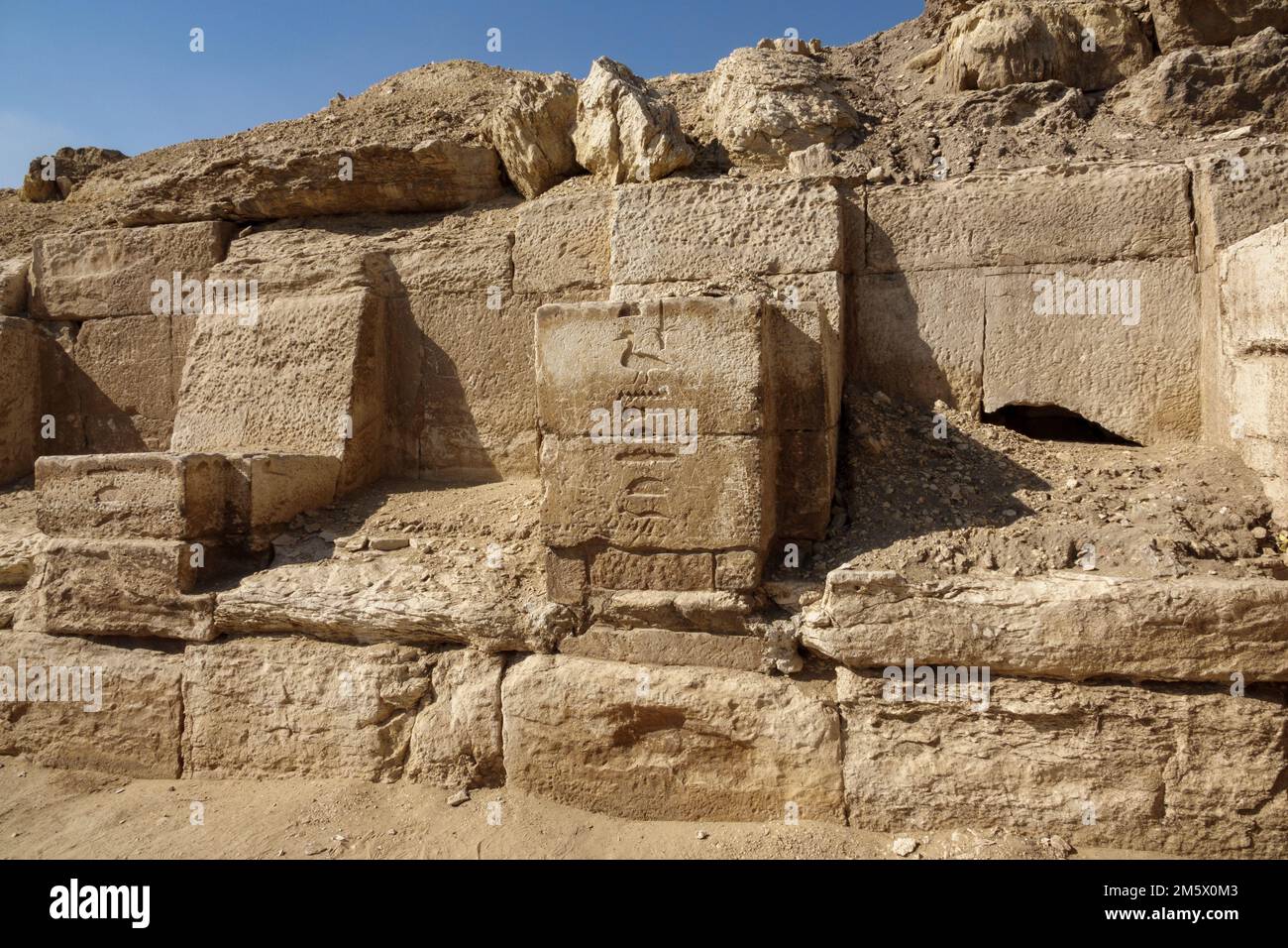 Piramidi di Giza sull'altopiano di Giza, il Cairo, Egitto Foto Stock