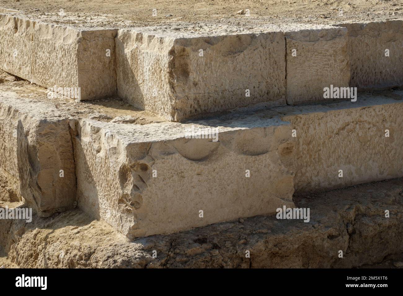 Piramidi di Giza sull'altopiano di Giza, il Cairo, Egitto Foto Stock