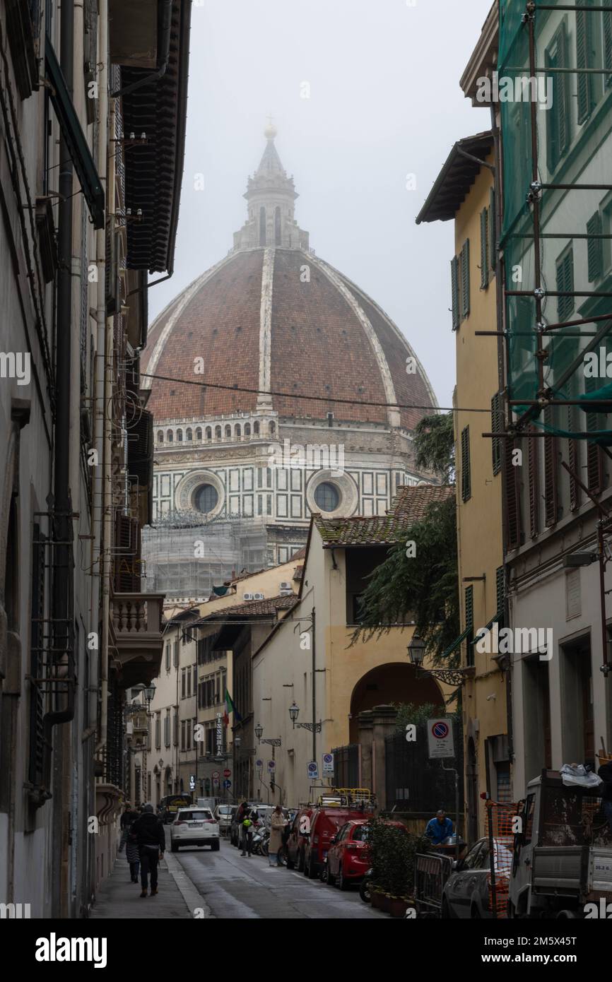 Veduta della Cattedrale di Firenze, Cattedrale di Santa Maria del Fiore, Firenze, Italia. Foto di alta qualità Foto Stock