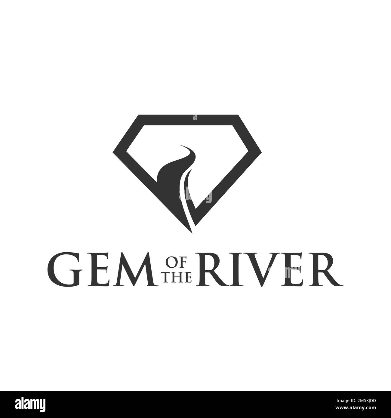Disegno del vettore del logo del fiume del diamante su sfondo bianco Illustrazione Vettoriale