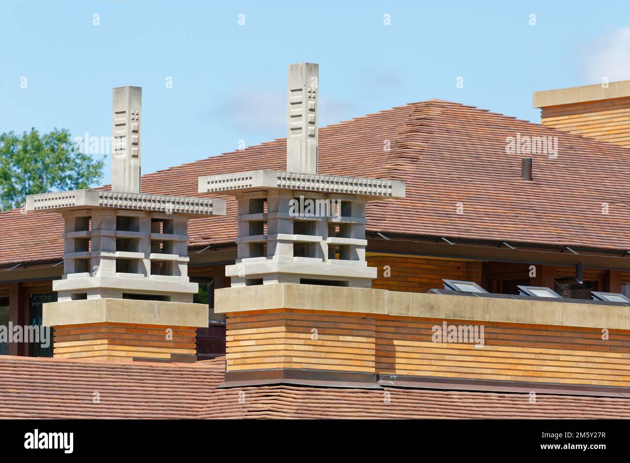 Il caratteristico complesso Martin House è considerato uno dei migliori progetti residenziali di Frank Lloyd Wright. Foto Stock