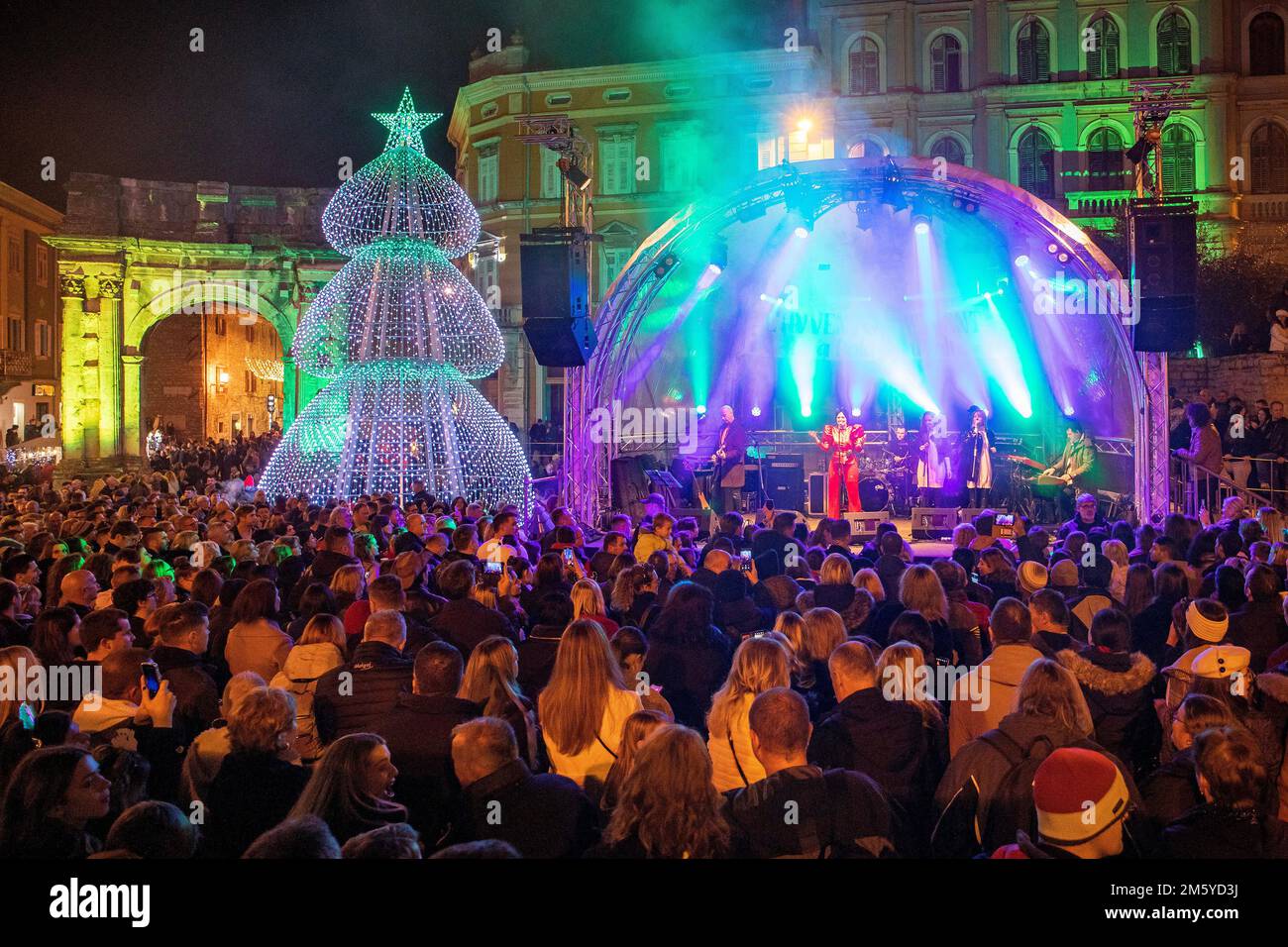 Festa di Capodanno a Portarata a Pula (Croazia) il 1 gennaio 2023. Foto: Srecko Niketic/PIXSELL Foto Stock