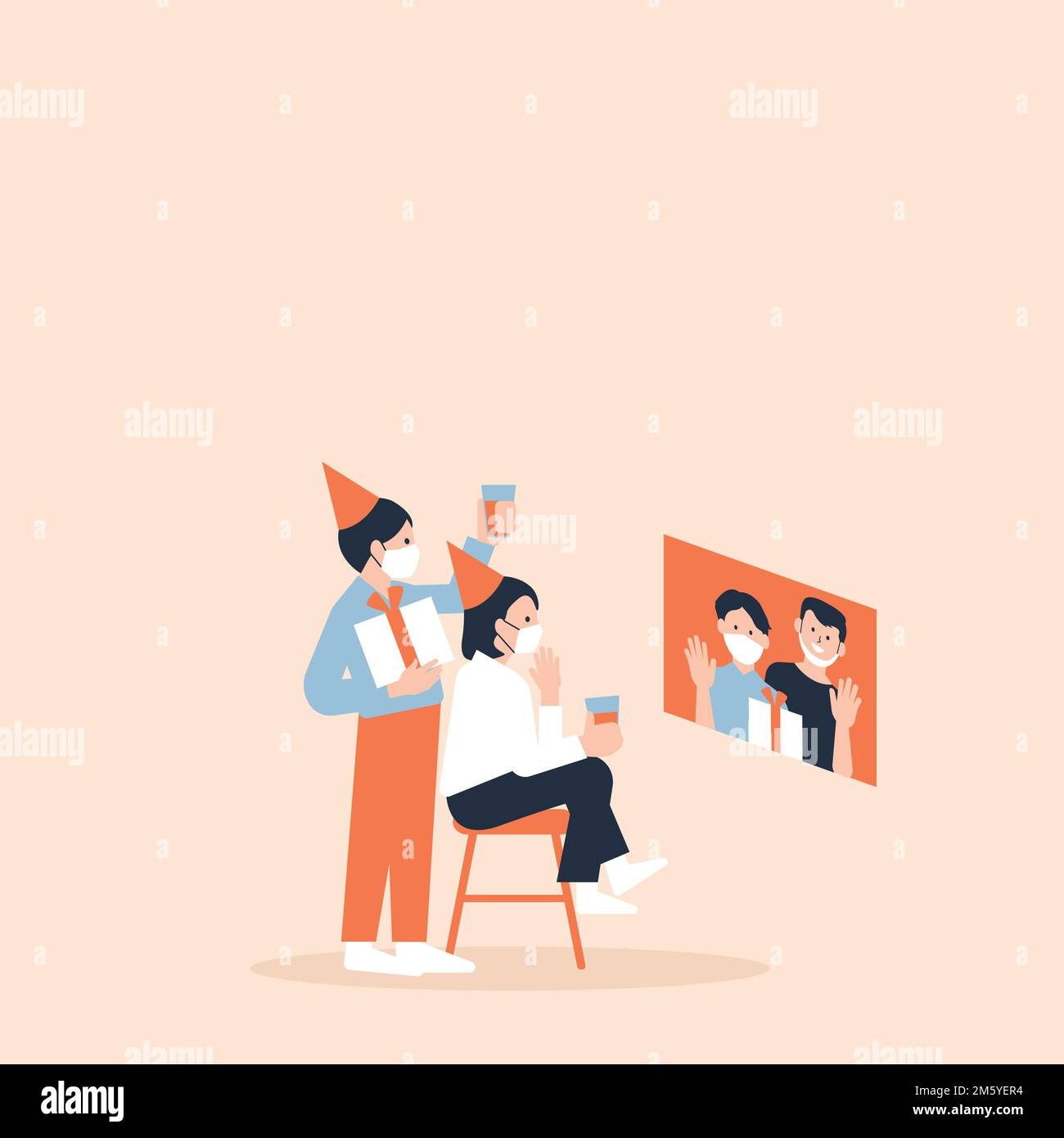 Vettore virtuale sicuro di partito backround nuova celebrazione normale Illustrazione Vettoriale
