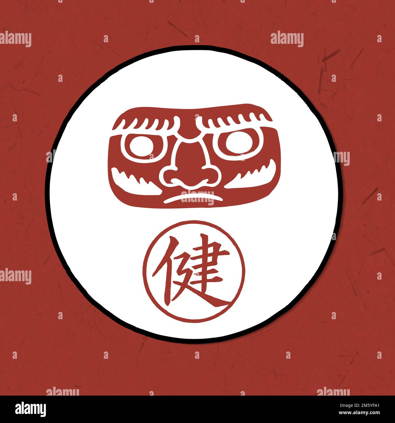 Giapponese Daruma Doll Japan Culture Mask Kitsune' Adesivo