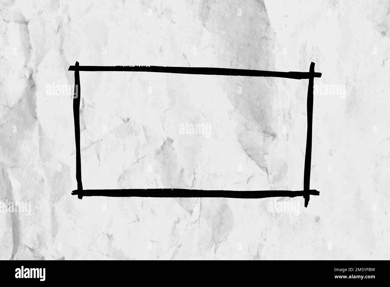 Vettore cornice banner nero rettangolare con sfondo a trama stropicciata Illustrazione Vettoriale