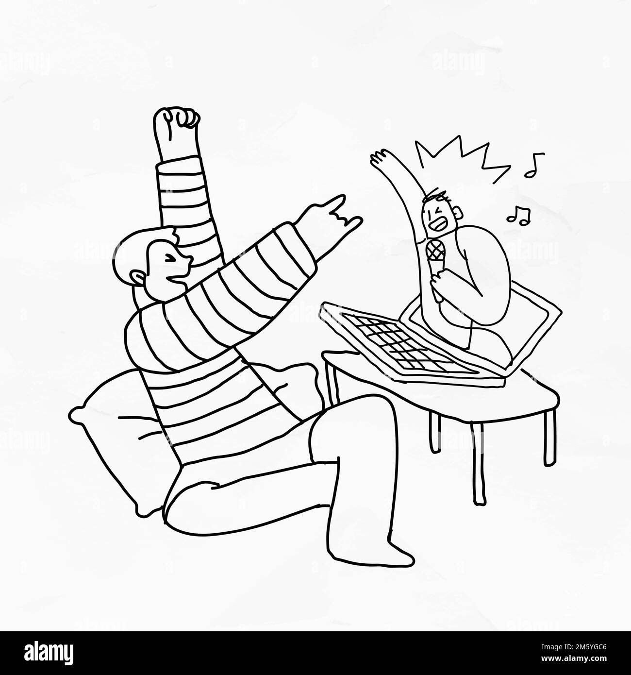 Hobby nel nuovo vettore normale COVID-19 doodle carattere Illustrazione Vettoriale