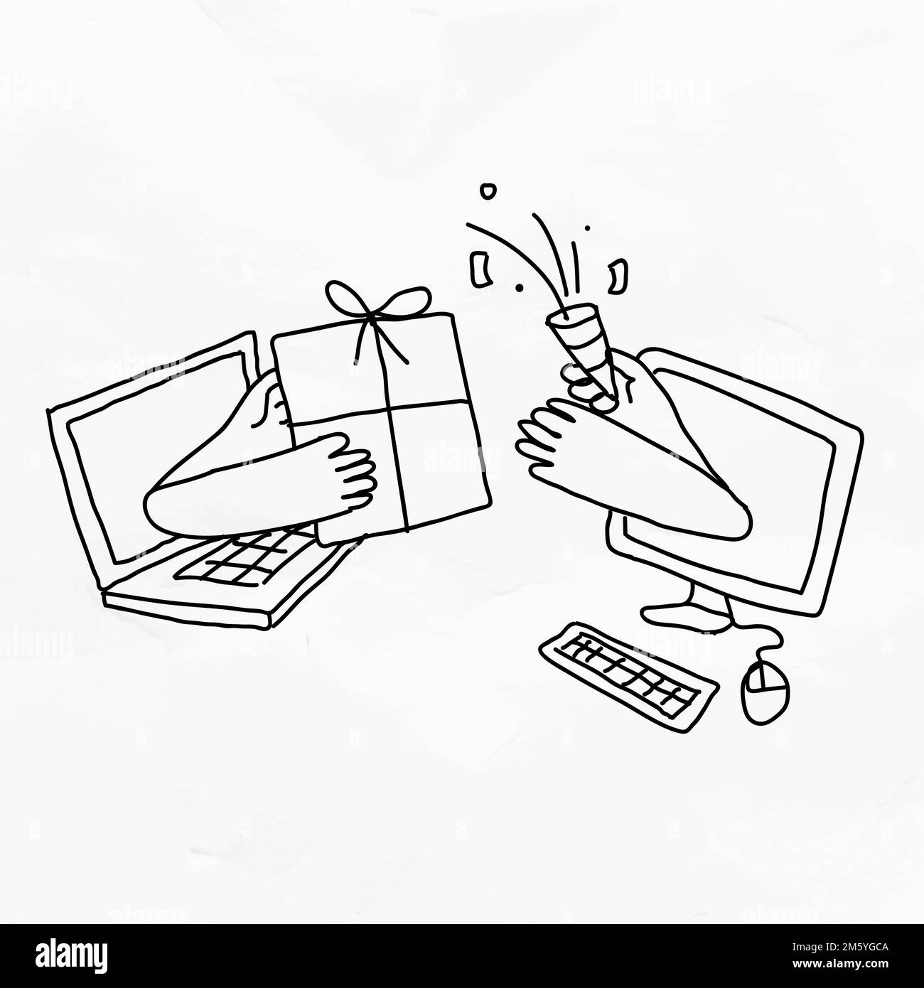 Celebrazione in nuovo vettore normale Natale in quarantena Illustrazione Vettoriale