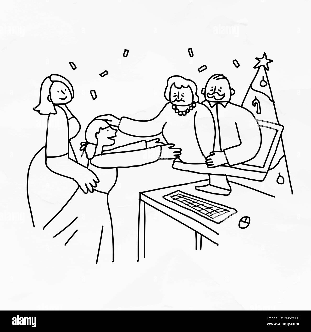 Natale quarantena vettore nuovo stile di vita normale carattere Illustrazione Vettoriale