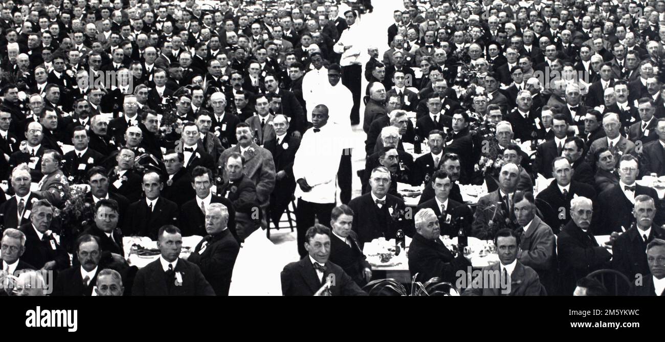 L'antico raduno di rito scozzese accettato per il loro banchetto giubilare d'oro nel Collegio di Indianapolis nel 1915. Foto Stock