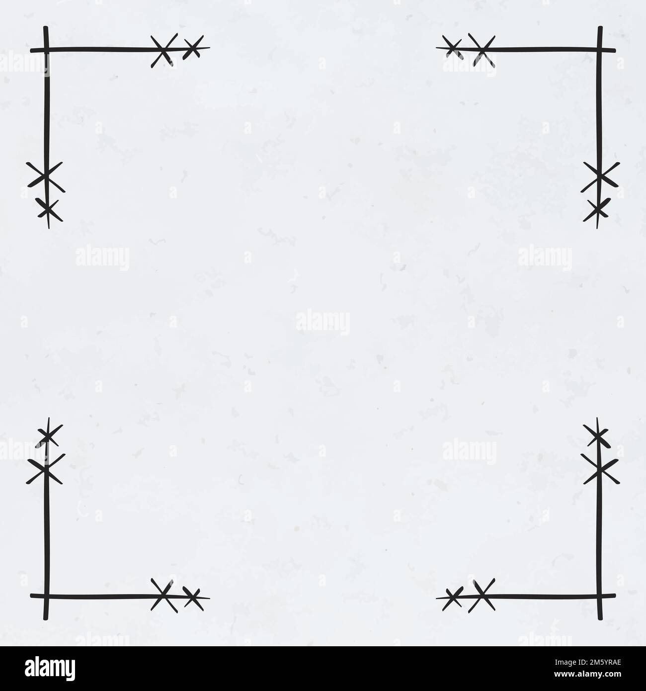 Vettore boho arte tribale doodle schizzo cornice d'angolo Illustrazione Vettoriale