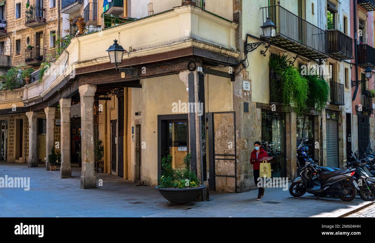 Passeig del Born, quartiere El Born, Barcellona, Catalogna, Spagna Foto Stock