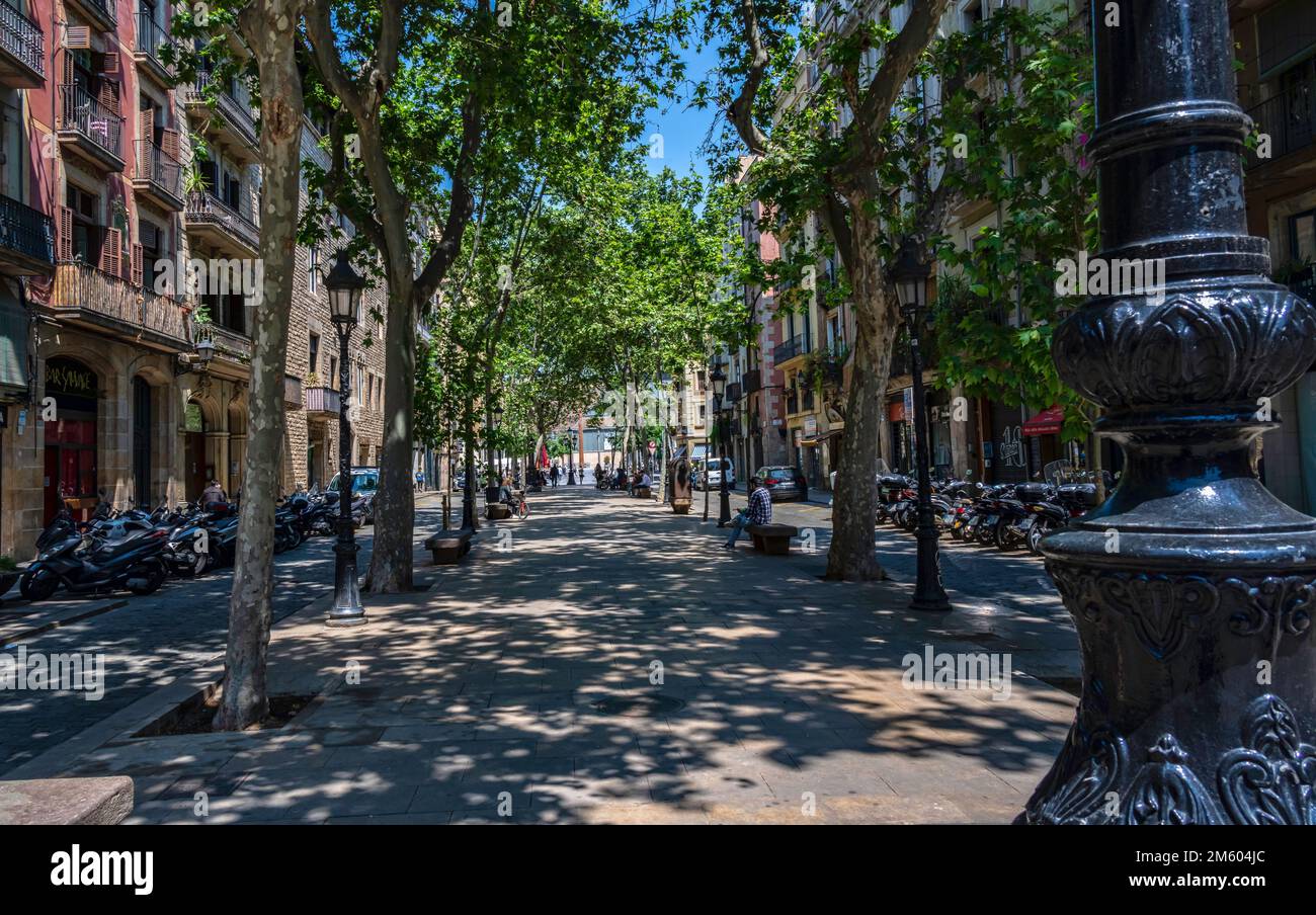 Passeig del Born, quartiere El Born, Barcellona, Catalogna, Spagna Foto Stock