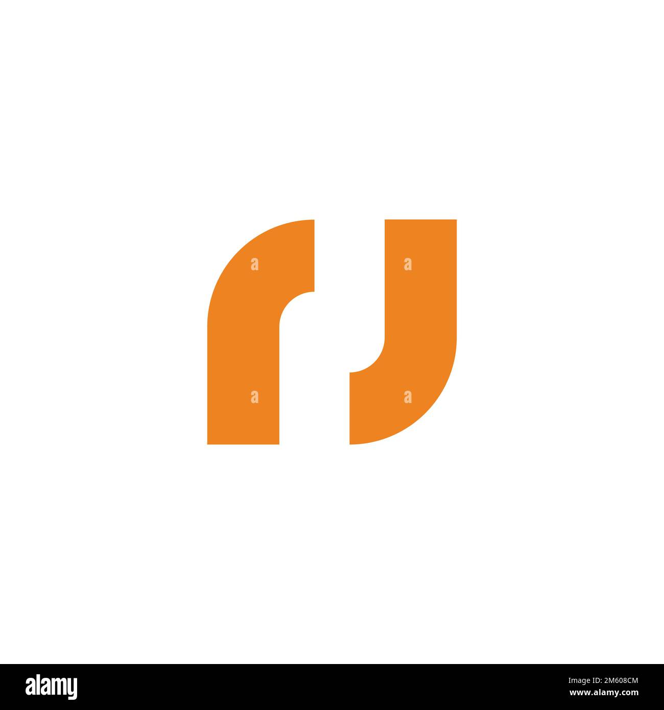 lettera rj square ruota vettore logo linea semplice Illustrazione Vettoriale