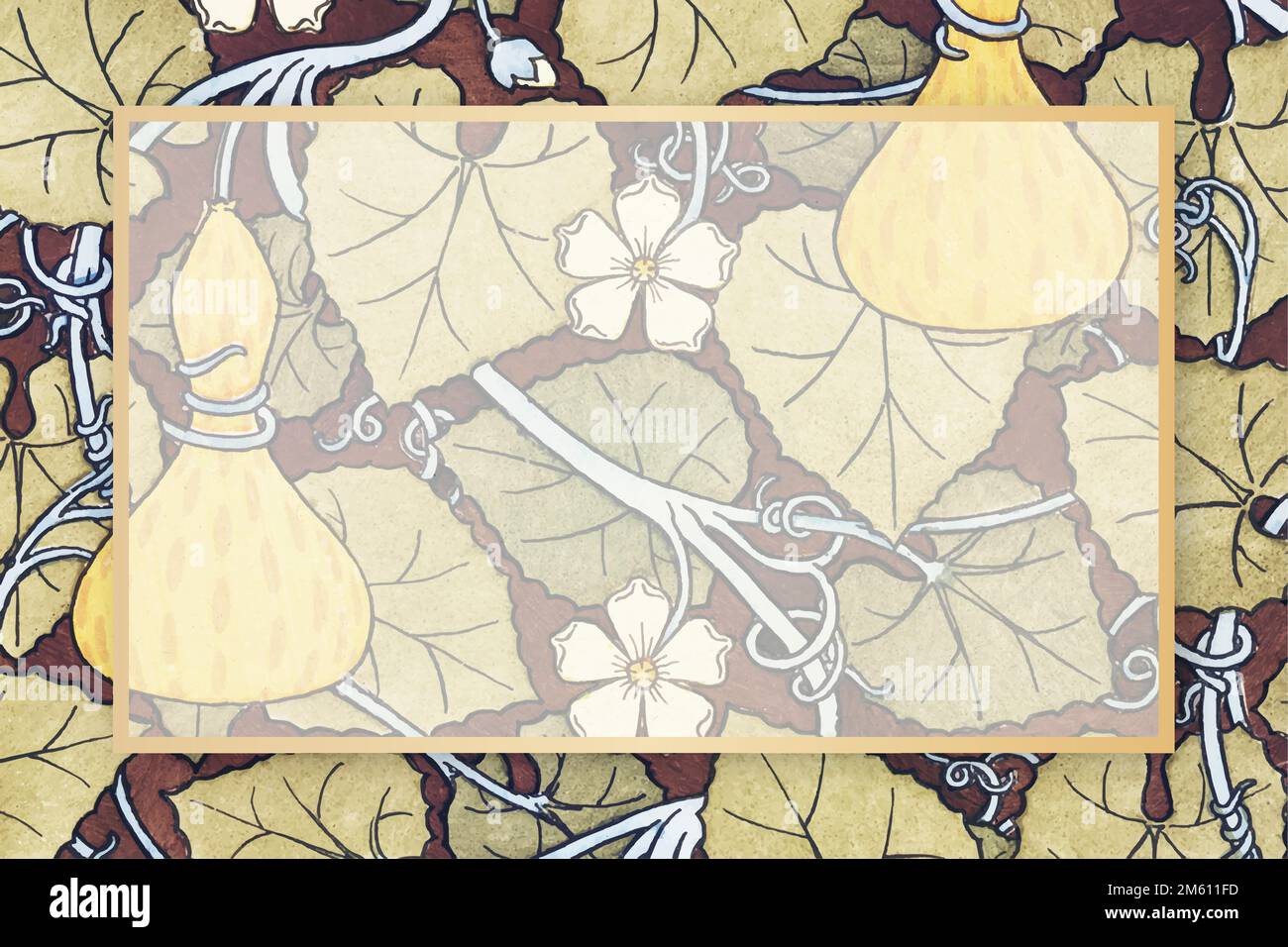 Antico ornamentale cornice vettoriale bordo floreale disegnato a mano Illustrazione Vettoriale