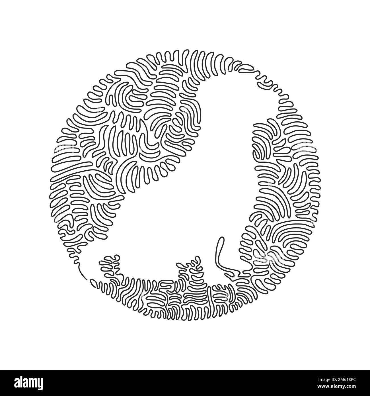 Singola una linea disegno di cute cane seduta astratta arte Disegno grafico a linea continua illustrazione vettoriale di animale domestico amichevole per icona Illustrazione Vettoriale