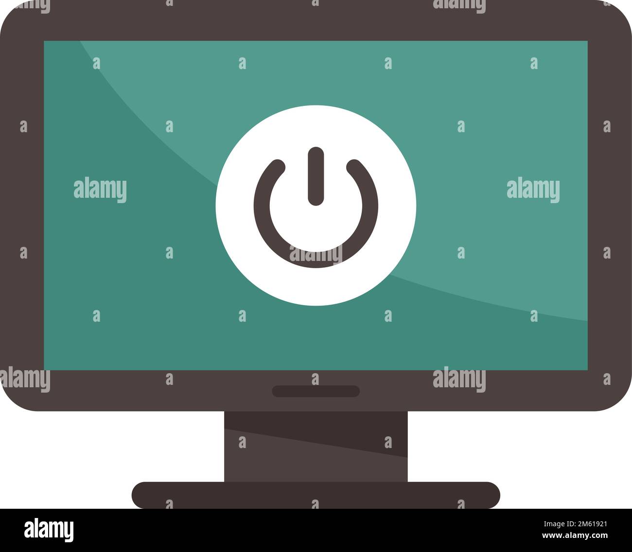 Disattivare l'icona pc flat vector. Pulsante computer. Spegnere il pc isolato Illustrazione Vettoriale