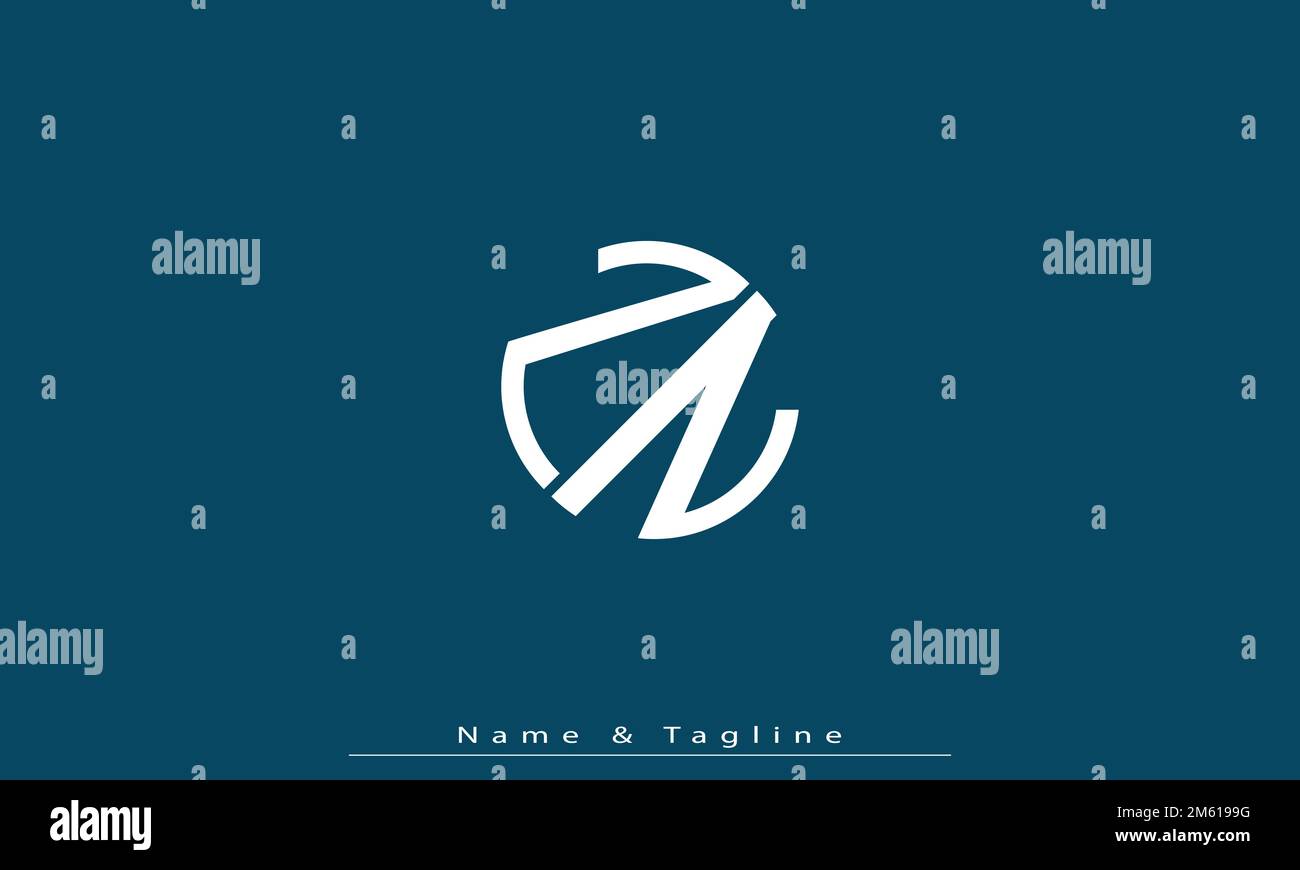 Lettere alfabetiche iniziali logo monogramma NZ , ZN Illustrazione Vettoriale