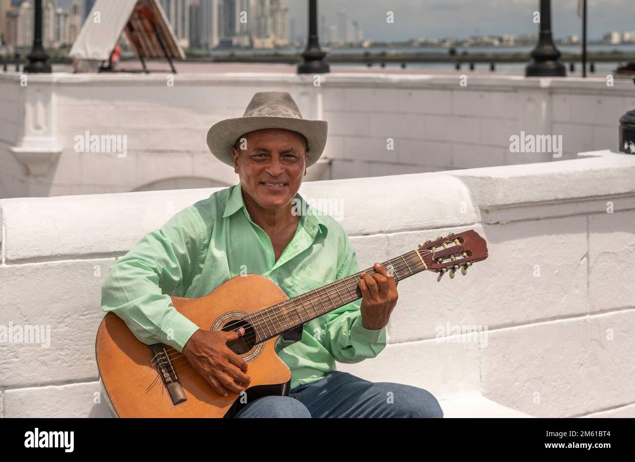 Chitarrista, Città di Panama, Panama Foto Stock