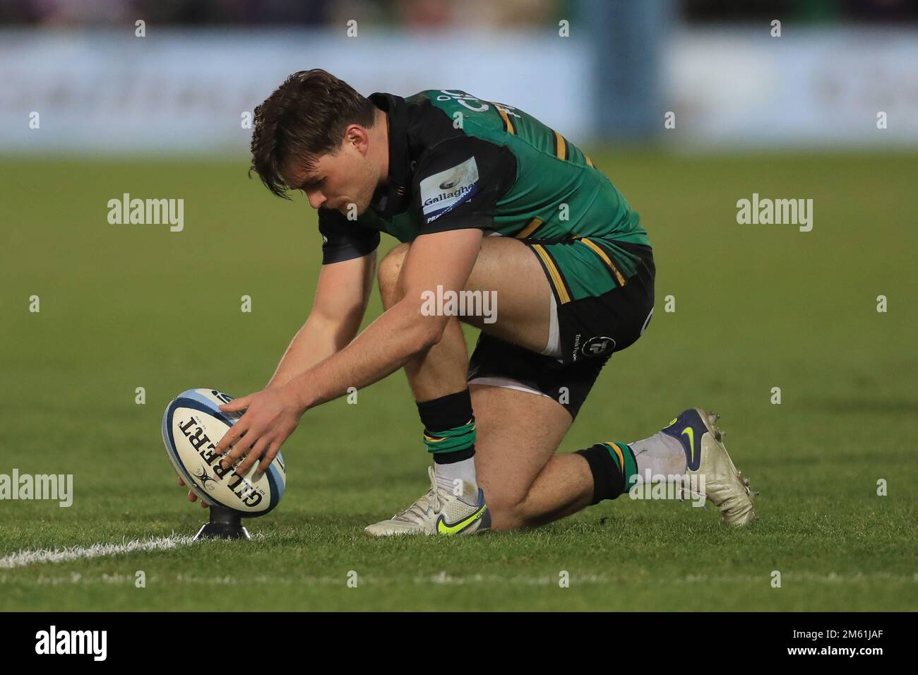 George Furbank dei Northampton Saints in azione durante la partita della Gallagher Premiership allo stadio Cinch presso i Franklin's Gardens, Northampton. Data immagine: Domenica 1 gennaio 2023. Foto Stock