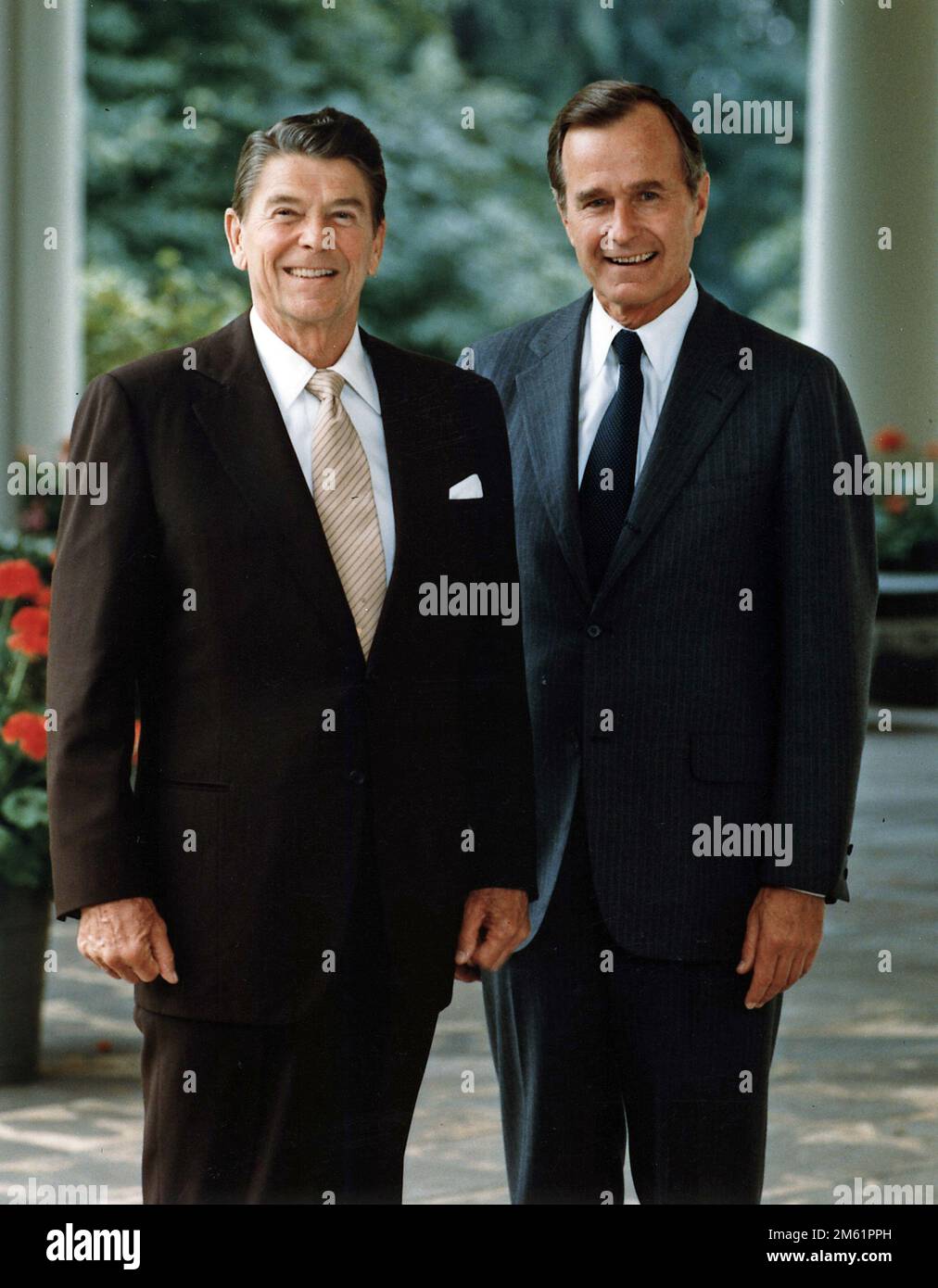 Il Ritratto ufficiale del presidente Reagan e del vicepresidente George Bush, 1981 Foto Stock