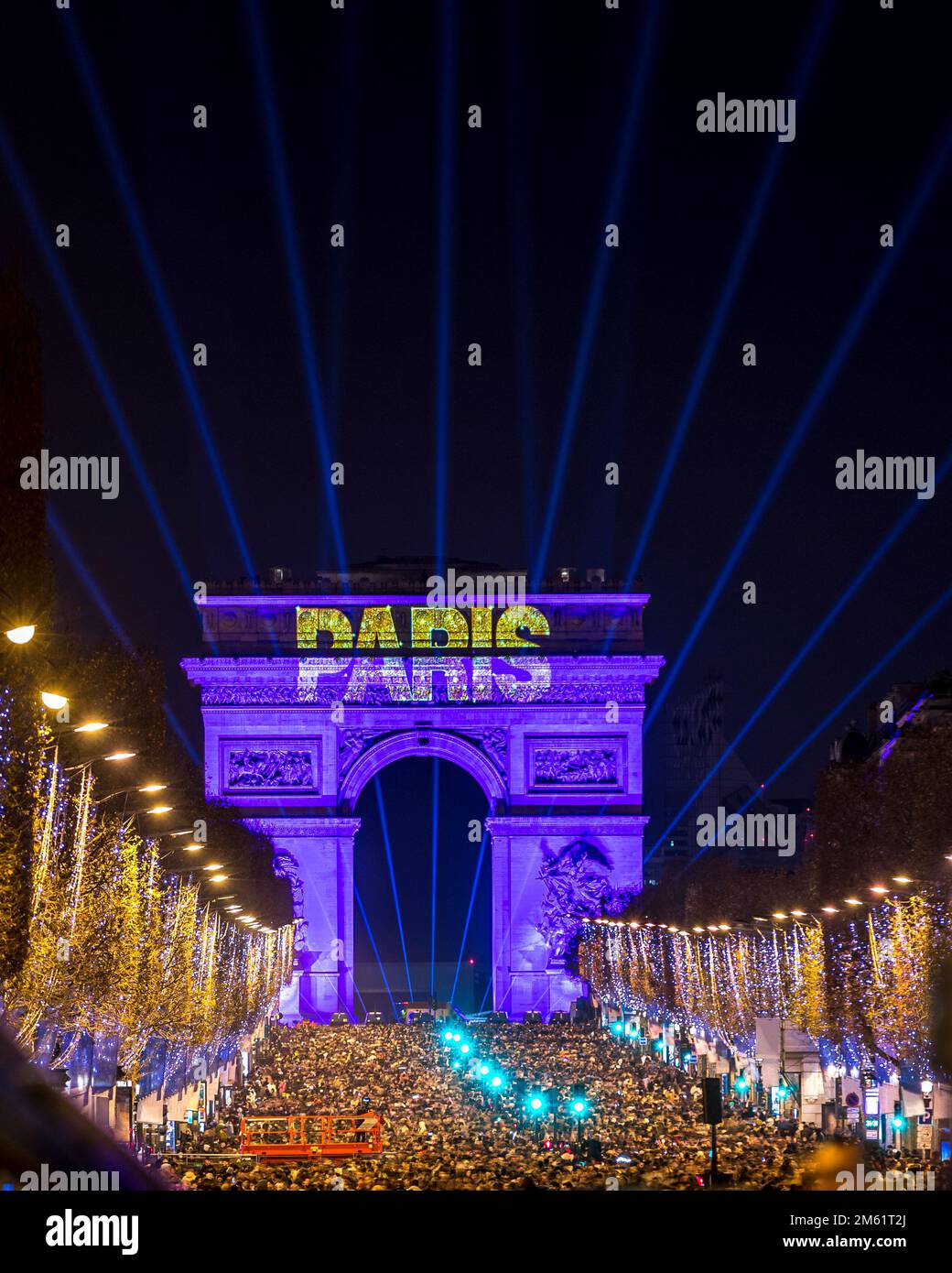 Parigi, Francia - 31 dicembre 2022: Capodanno a Parigi, Francia Foto Stock