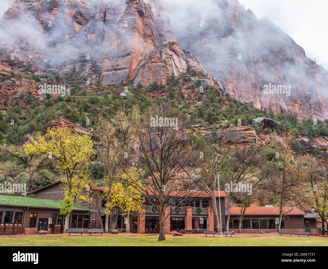 Zion Park Lodge, Zion National Park, Springdale, Utah. Foto Stock