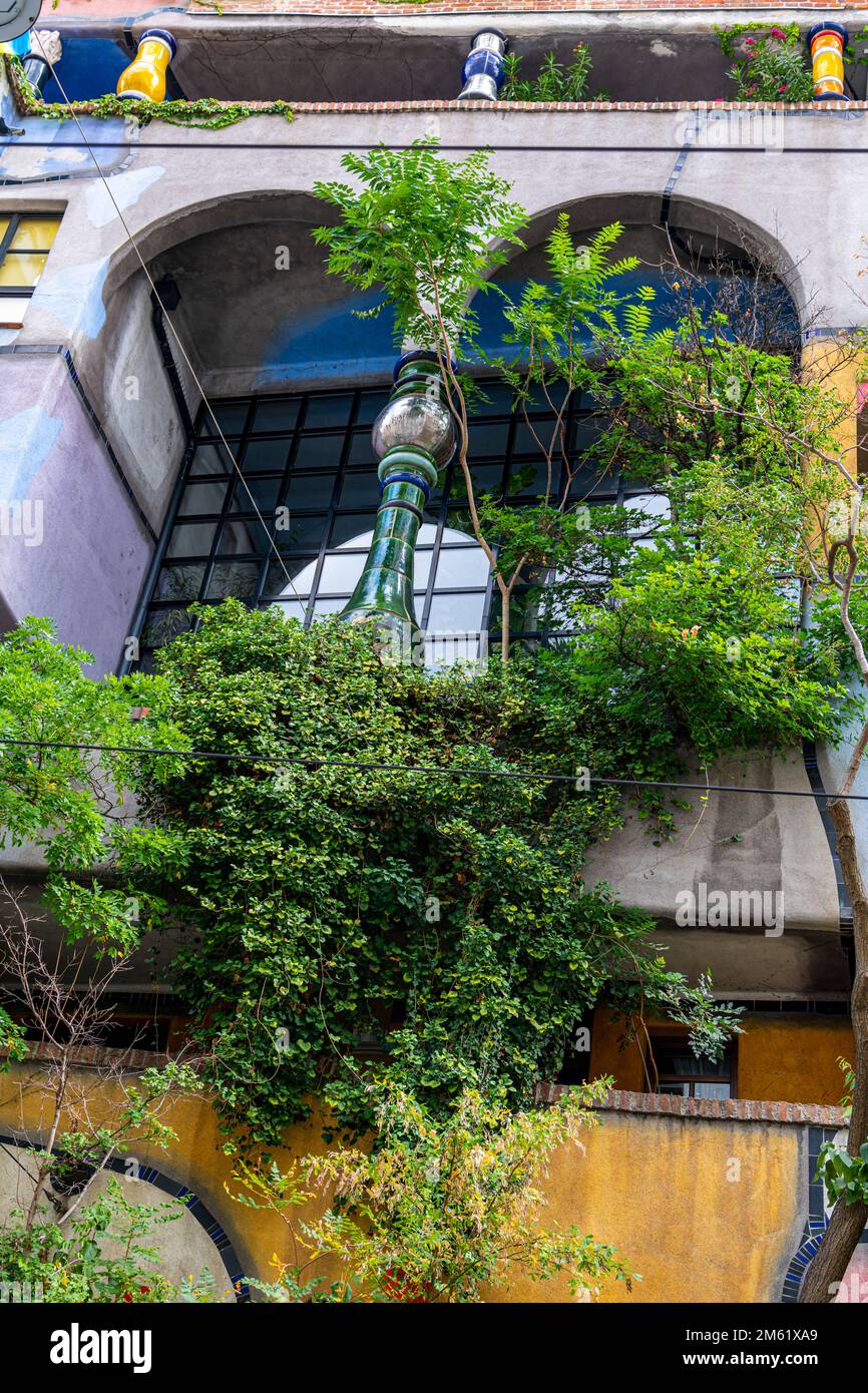 Hundertwasser Village nel quartiere Landstraße di Vienna Foto Stock