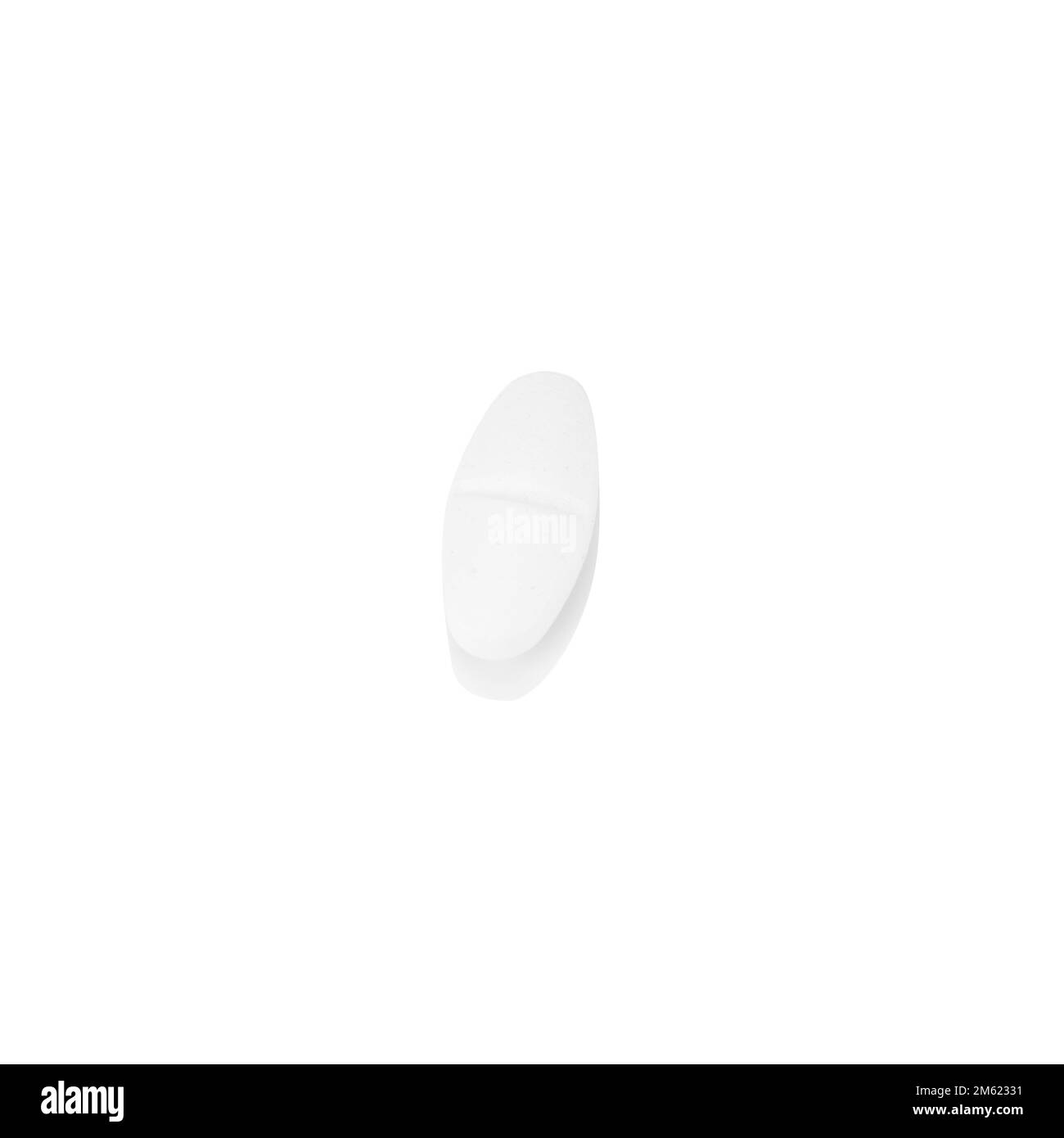 pillola bianca isolata su sfondo bianco. Foto Stock