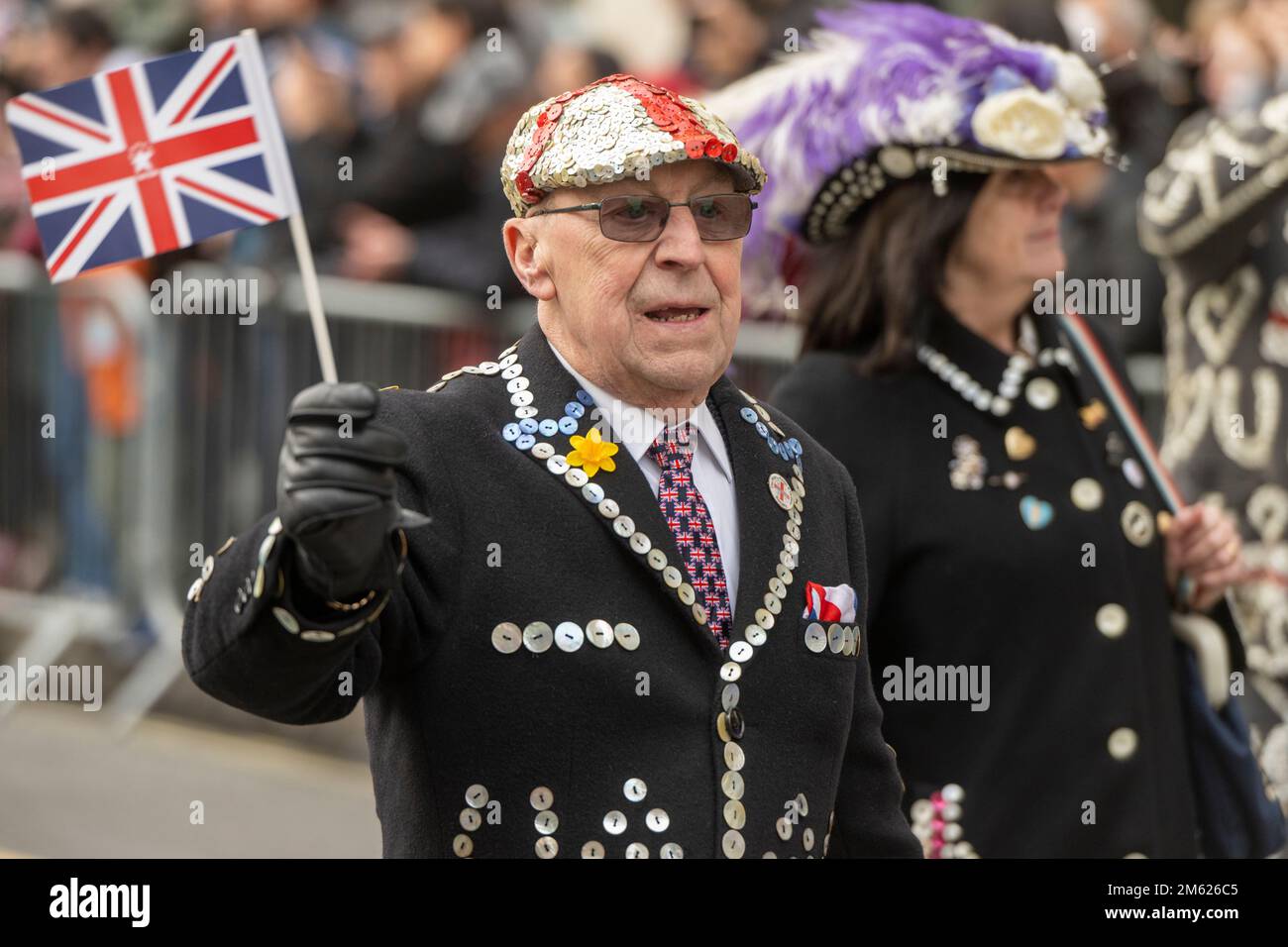 01 gennaio 2023. Londra, Regno Unito. Gli artisti partecipano alla parata annuale di Capodanno. La parata attira oltre 10.000 partecipanti da Stati Uniti, Regno Unito, Europa e oltre per deliziare il nostro pubblico di strada di oltre 500.000 persone e il nostro pubblico televisivo, che raggiunge più di 500.000.000 all'anno. Foto di Ray Tang Foto Stock