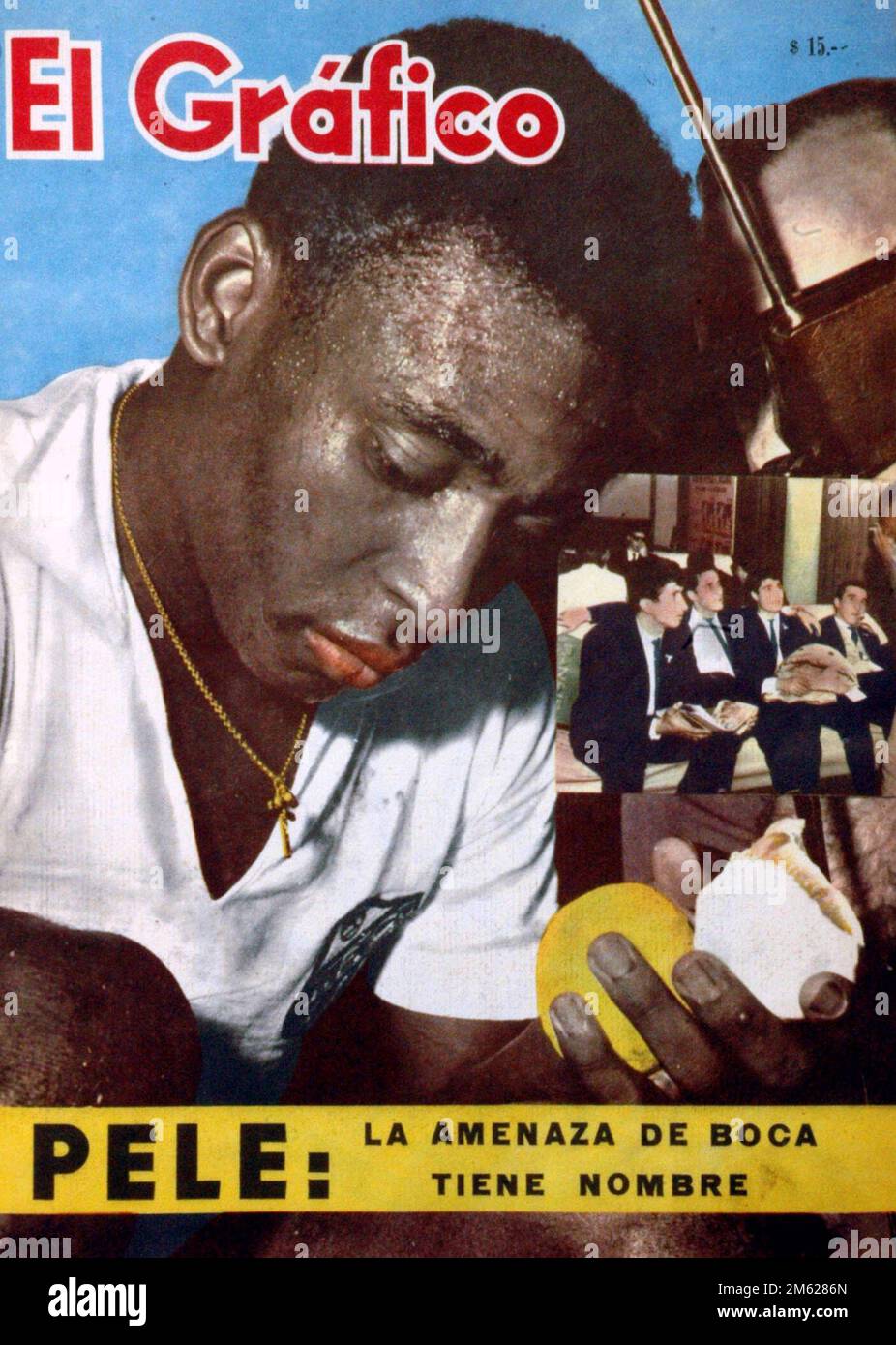 Copertina della rivista FEAT Pelé (Santos) - El grafico del 04 de Septiembre de 1963 Foto Stock