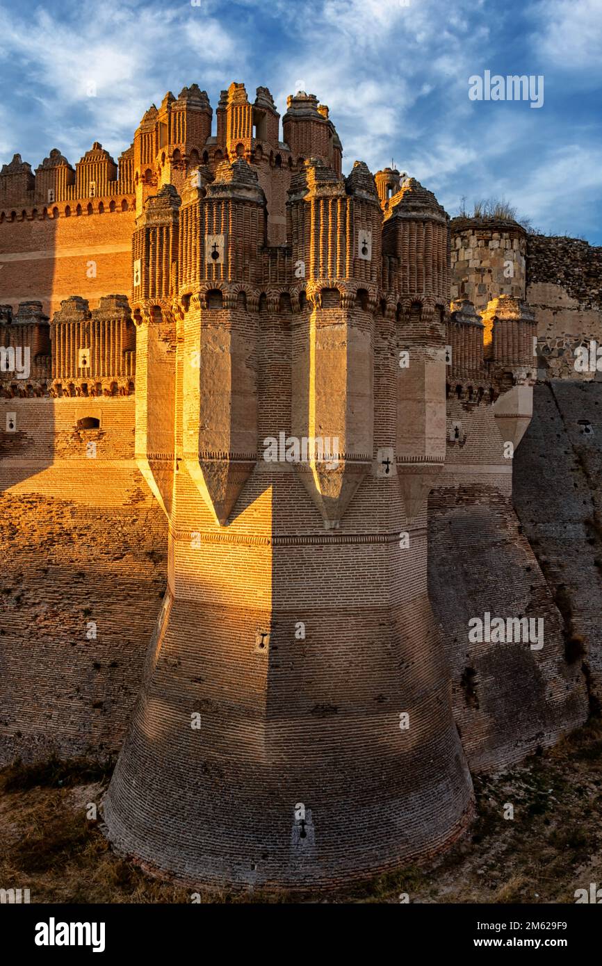 Castello di Coca, Coca, provincia di Segovia, Castiglia e Leon, Spagna / Castillo de Coca, Castilla y Leon Foto Stock
