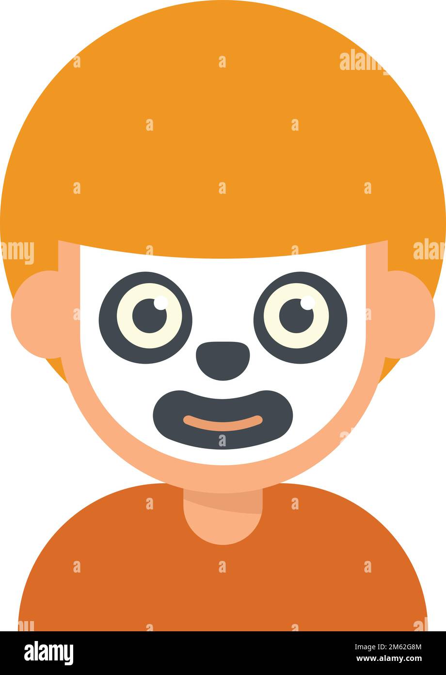 Icona di pittura del volto fantasma vettore piatto. Maschera per bambini. Trucco viso isolato Illustrazione Vettoriale