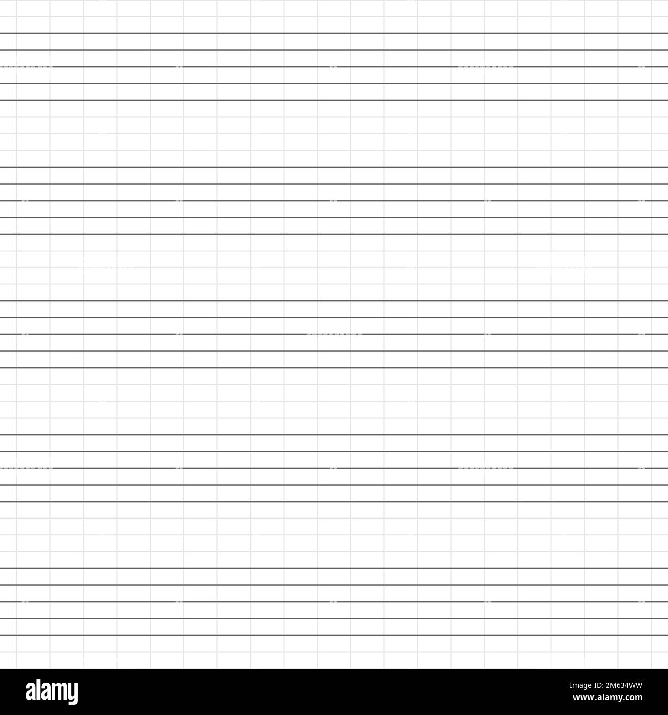 Music blank note stave pattern senza giunture. Foglio bianco di carta per musica classica per la scuola. Nota griglia delle righe del libro per melodia e canzoni. Illustrazione vettoriale Illustrazione Vettoriale