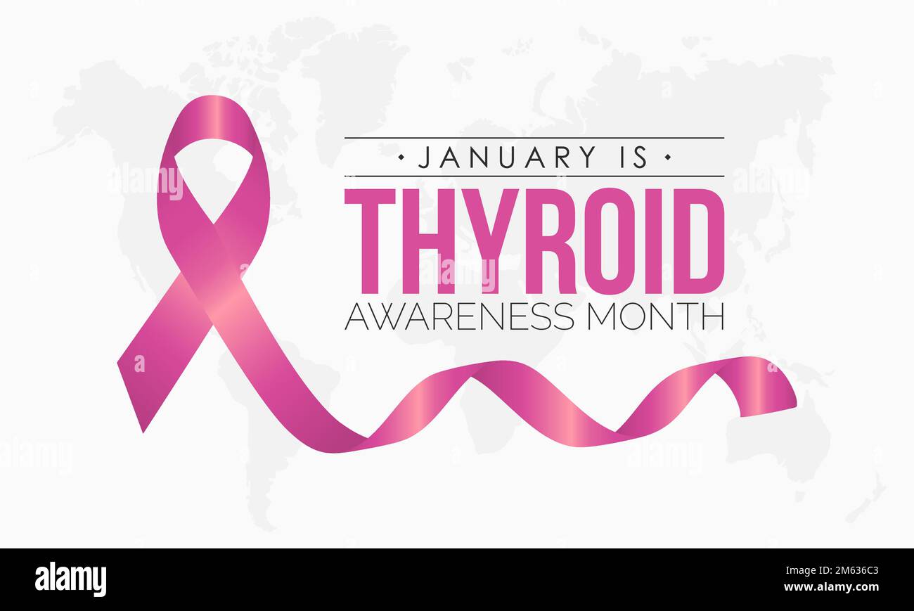 Modello di banner vettoriale concetto di Thyroid Awareness Month osservato ogni gennaio Illustrazione Vettoriale