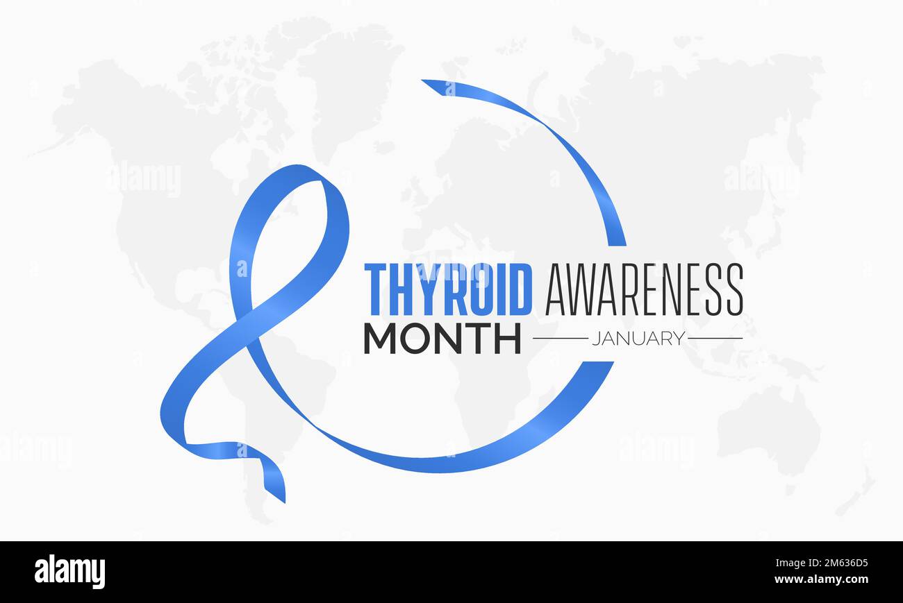 Modello di banner vettoriale concetto di Thyroid Awareness Month osservato ogni gennaio Illustrazione Vettoriale
