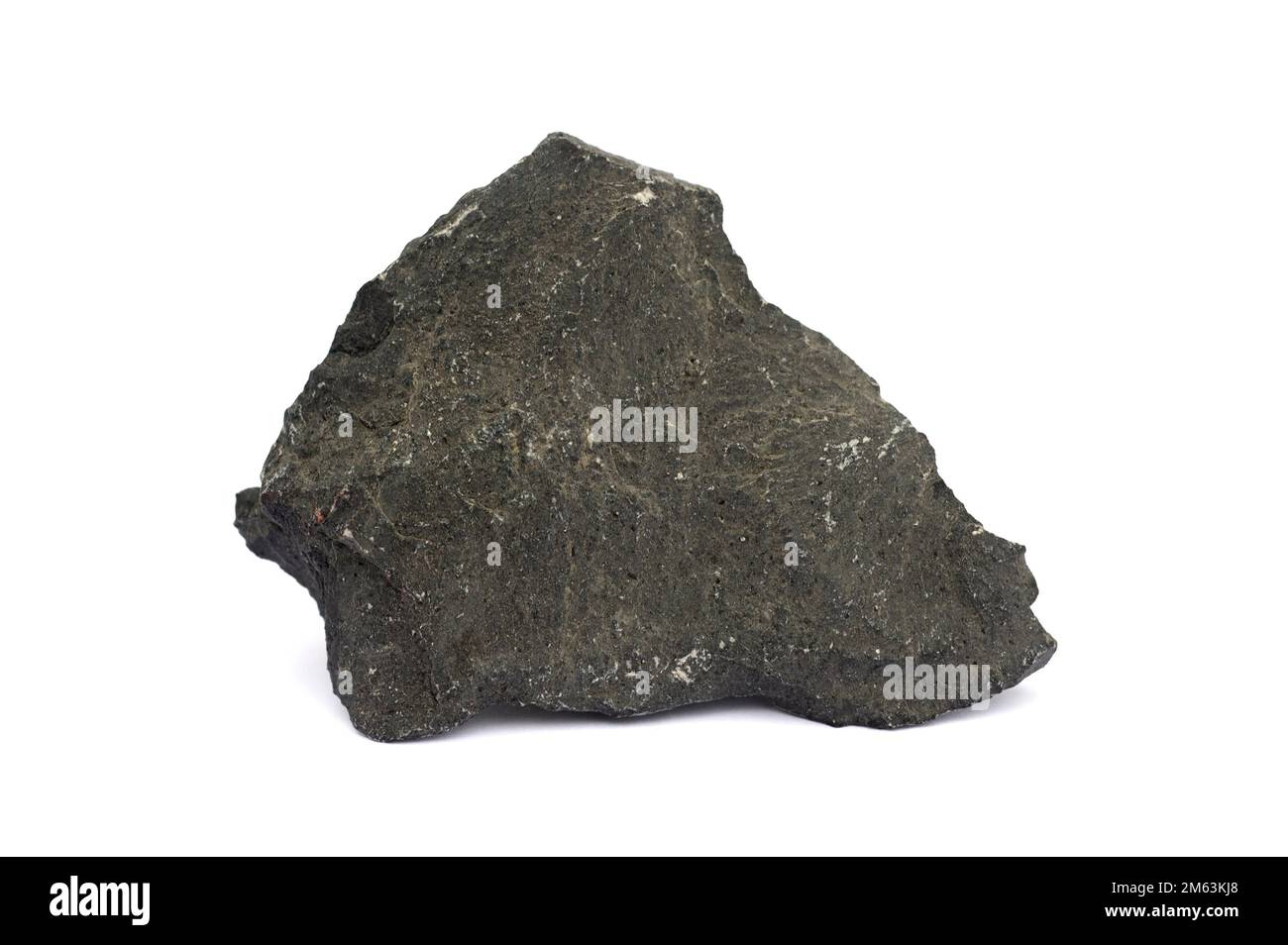 Il calcare bituminoso è una roccia sedimentaria di carbonato ricca di materia organica. Campione. Foto Stock