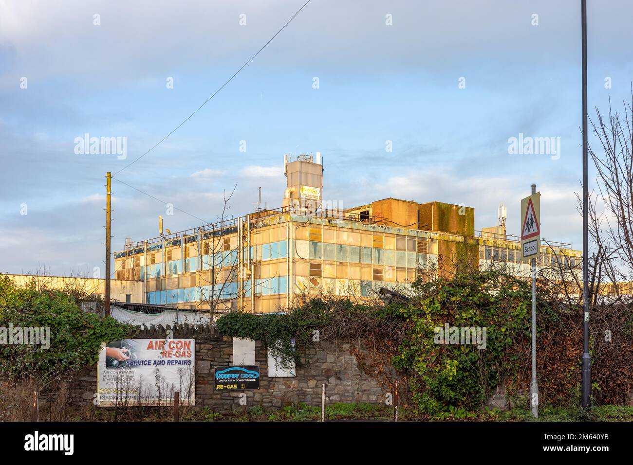 Derelict Lucas alimentare ingredienti fabbrica Bristol Regno Unito Foto Stock
