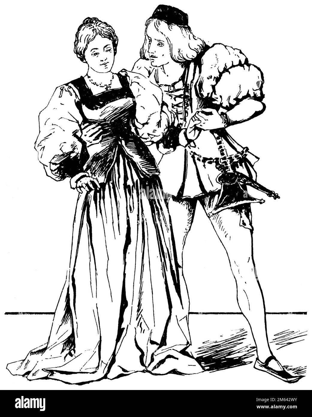 Romeo e Giulietta, attori della commedia "Romeo e Giulietta" di William Shakespeare, , (libro teatrale, 1908), Romeo und Julia, Schauspieler in dem Stück "Romeo und Julia" von William Shakespeare, Romeo und Julia, Schauspieler in dem Stück "Romeo und Julia" von William Shakespeare Foto Stock