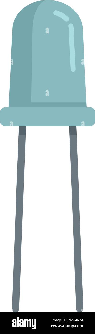 Vettore piatto icona diodo di potenza. Luce a LED. Componente Zener isolato Illustrazione Vettoriale