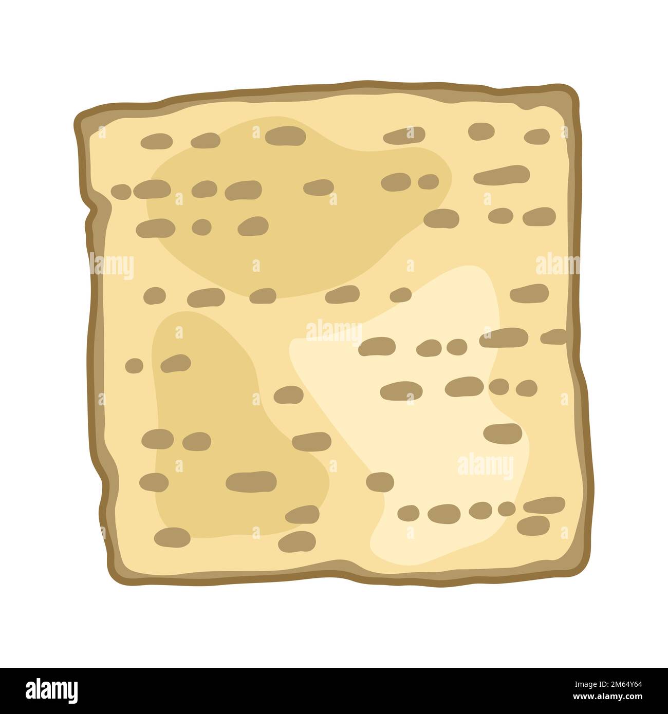 Illustrazione del pane di matzah. Immagine ebraica tradizionale per il design. Oggetto in stile decorativo. Illustrazione Vettoriale