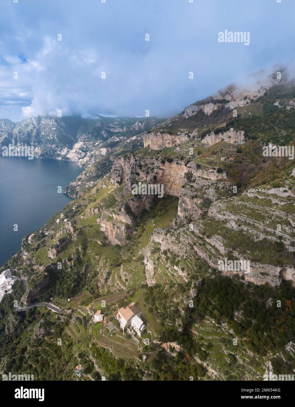 Costiera Amalfitana montagne sul Sentiero degli dei, Sentiero degli dei, Italia Foto Stock