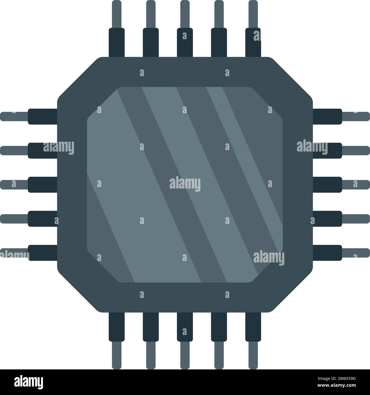 Vettore piatto icona cpu dati. Computer digitale. Nucleo micro isolato Illustrazione Vettoriale