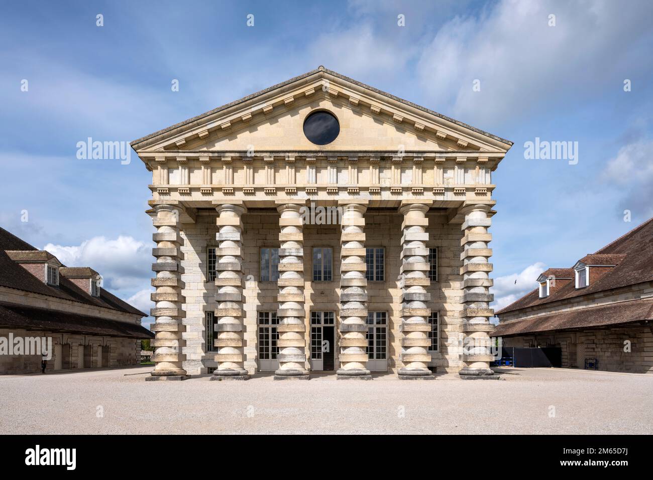 Arc-et-Senans, Saline Royal, 1779 von Claude-Nicolas Ledoux erbaut, Haus des Direktors und Salzwerkstätten Foto Stock