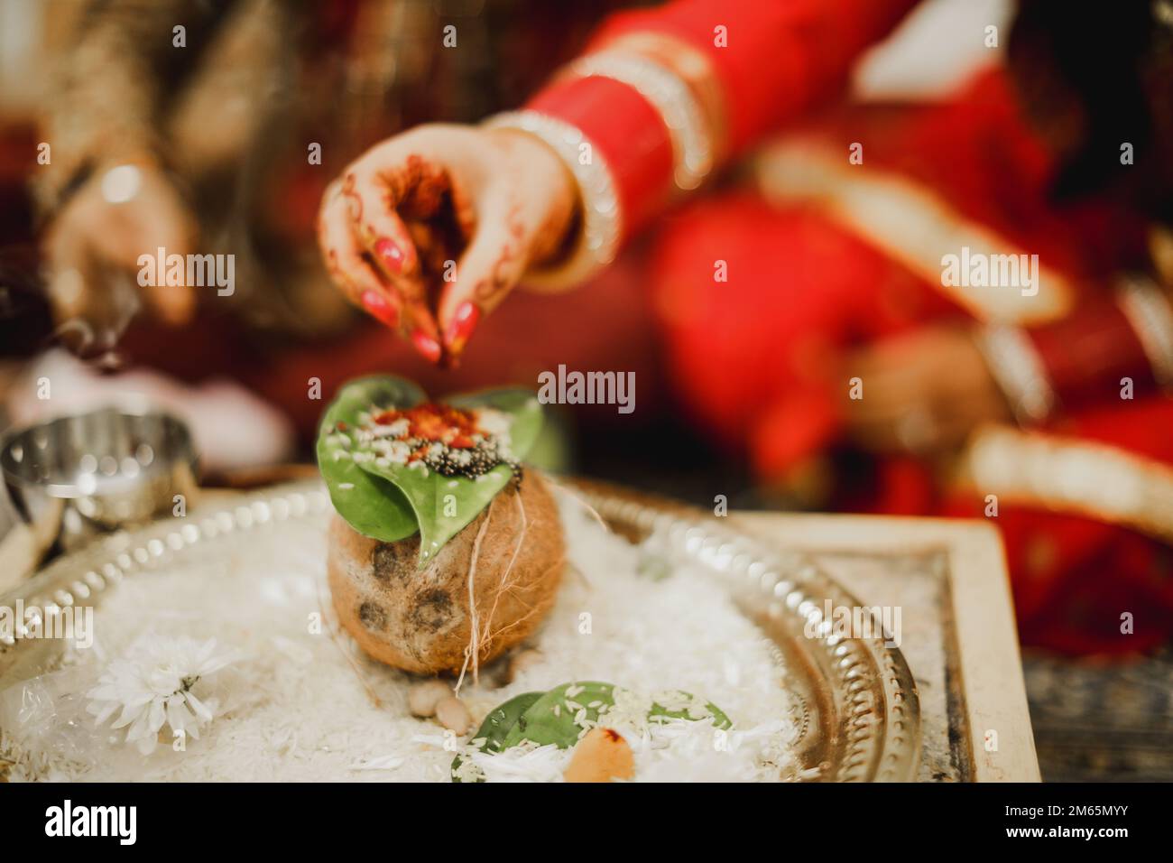 cerimonia di nozze indiana cerimonia di islam indù personalizzata per sposa e sposo Foto Stock
