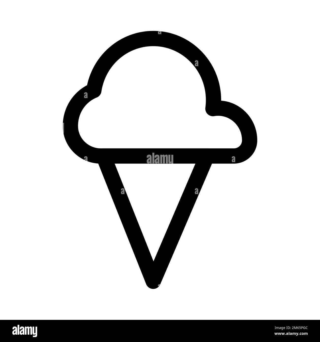 Linea icona gelato isolata su sfondo bianco. Icona sottile nera piatta sullo stile moderno. Simbolo lineare e tratto modificabile. PE semplice e pixel Illustrazione Vettoriale
