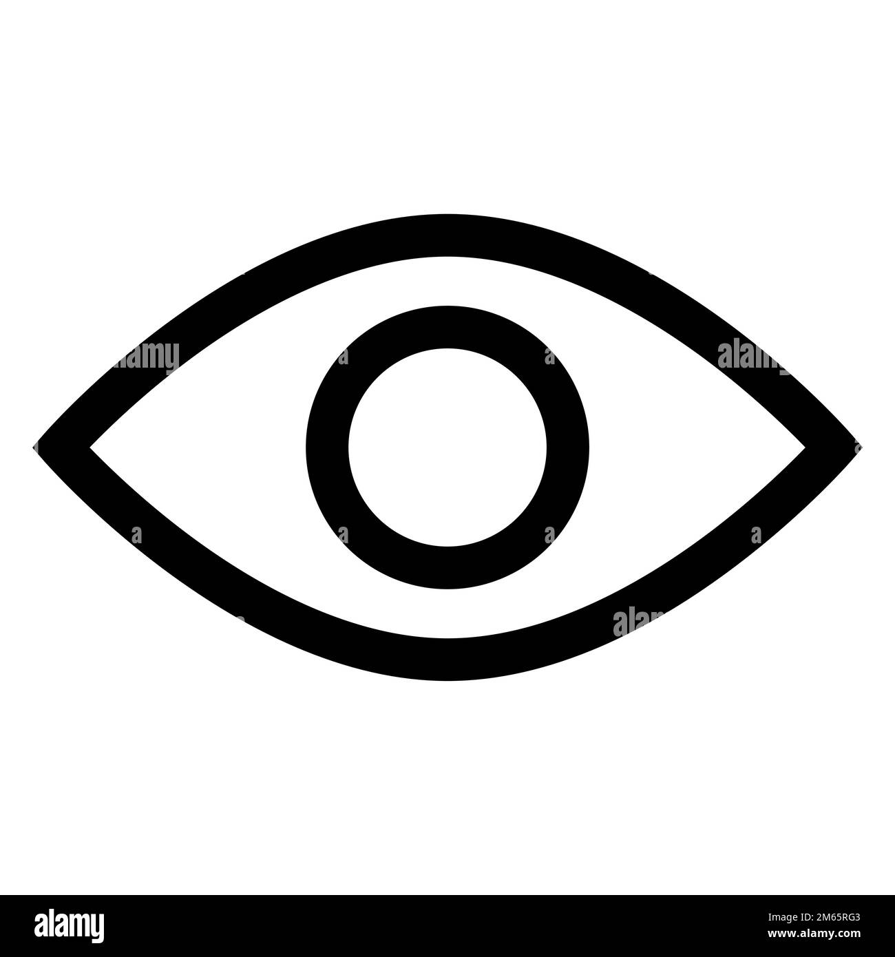 Linea dell'icona dell'occhio isolata su sfondo bianco. Icona sottile nera piatta sullo stile moderno. Simbolo lineare e tratto modificabile. Semplice e pixel perfetto Illustrazione Vettoriale